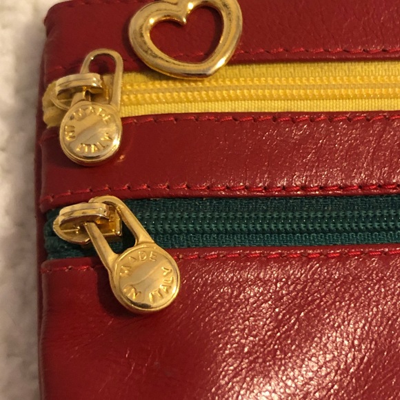 Vintage Italian Leather 3 Piece Set Red Leather - Picture 11 of 16